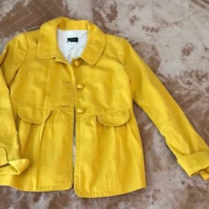 Fitted Yellow J. Crew Babydoll Jacket